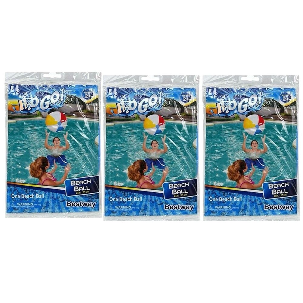 3x Bestway H2OGO Beach Balls 24 in Each Ages 2+